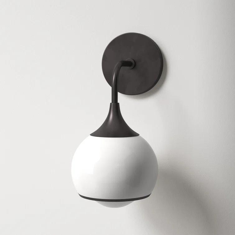 Kegan Single Light Glass Dimmable Armed Sconce