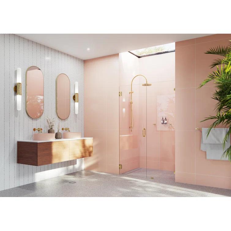 Illume 46 in. x 78 in. Fully Frameless Wall Hinge Shower Door