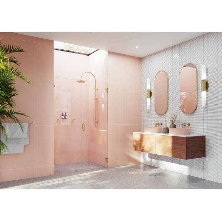 Illume 46 in. x 78 in. Fully Frameless Wall Hinge Shower Door