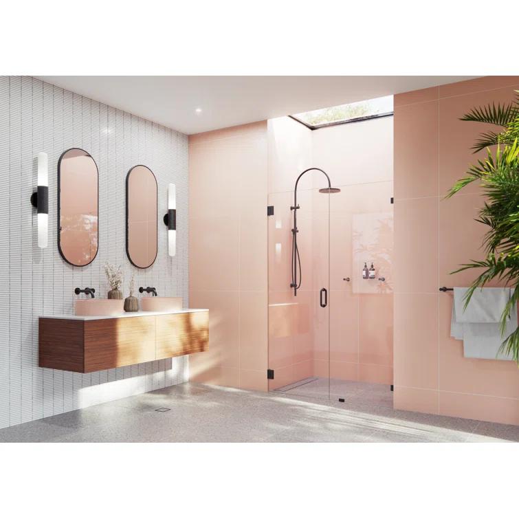 Illume 46 in. x 78 in. Fully Frameless Wall Hinge Shower Door