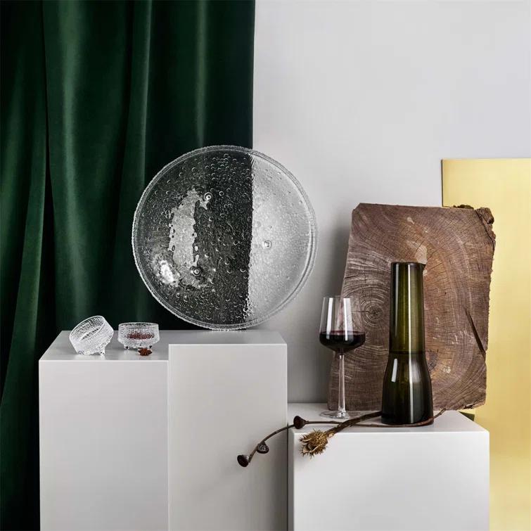 Iittala Ultima Thule Glass Sleek Decorative Plate in Clear