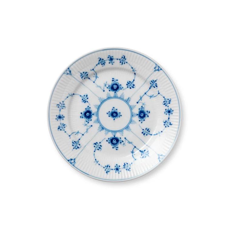 Hand-Painted Blue and White Porcelain Dessert Plate