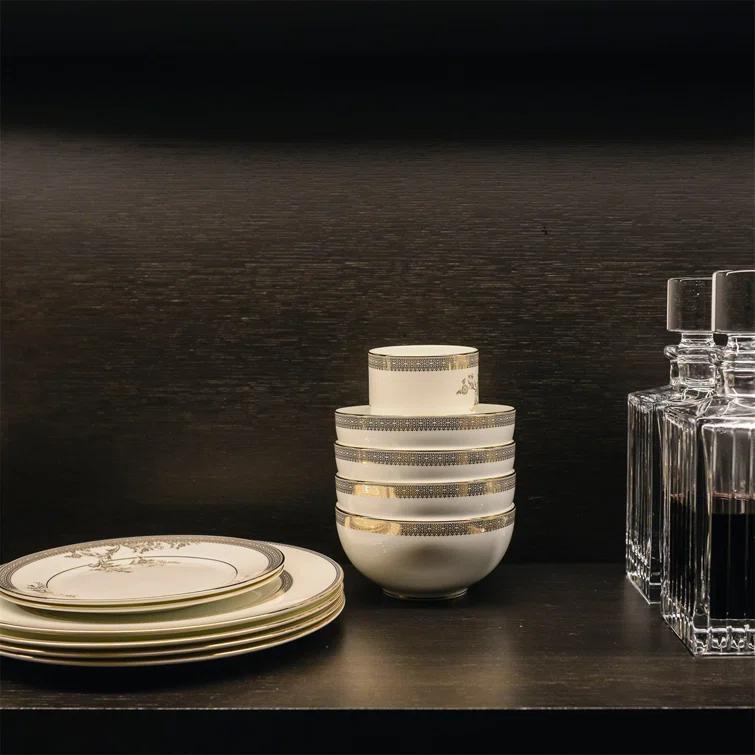 Vera Wang Lace Gold 5 Piece Bone China Place Setting, Service for 1