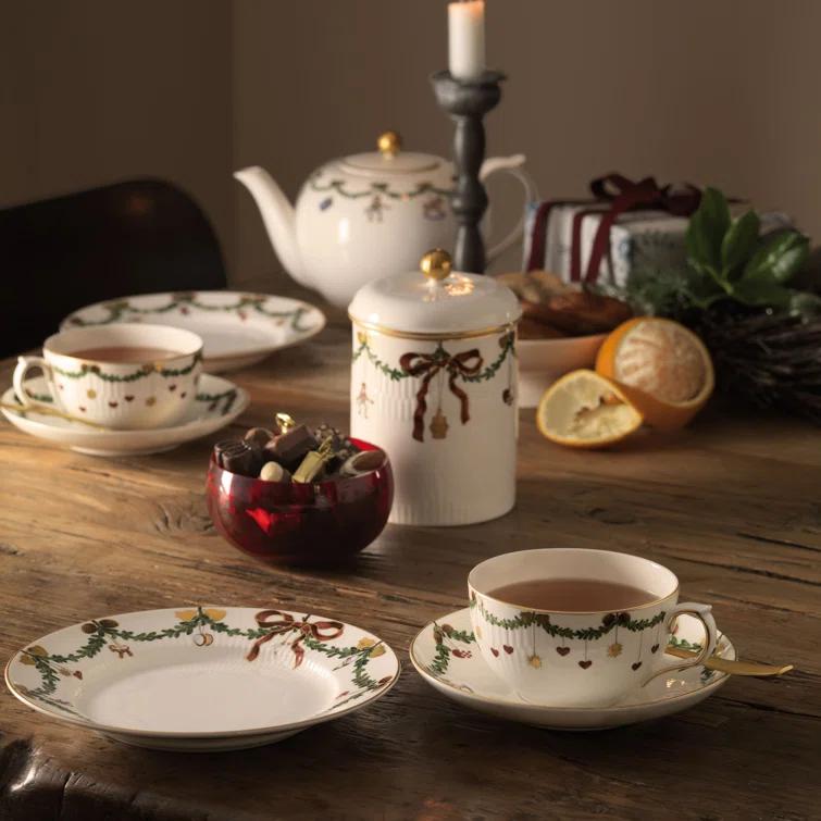 Royal Copenhagen Star Fluted Christmas Royal Copenhagen 7.4803" Bone China Salad or Dessert Plate & Reviews | Perigold
