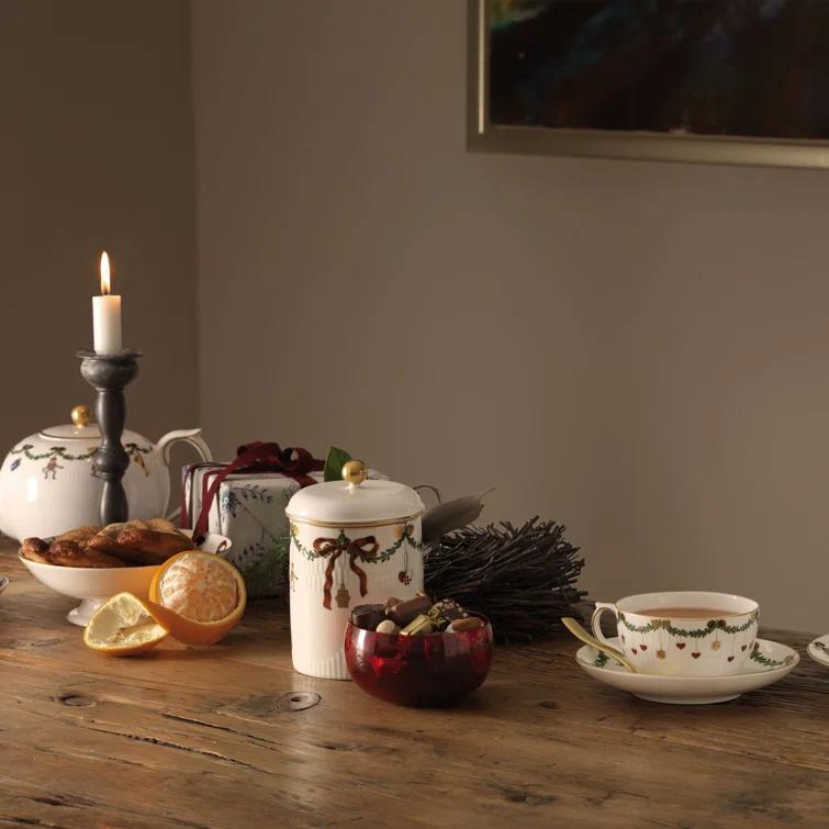 Royal Copenhagen Star Fluted Christmas Royal Copenhagen 7.4803" Bone China Salad or Dessert Plate & Reviews | Perigold
