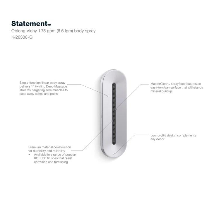 Statement Oblong Vichy 1.75 Gpm Body Spray