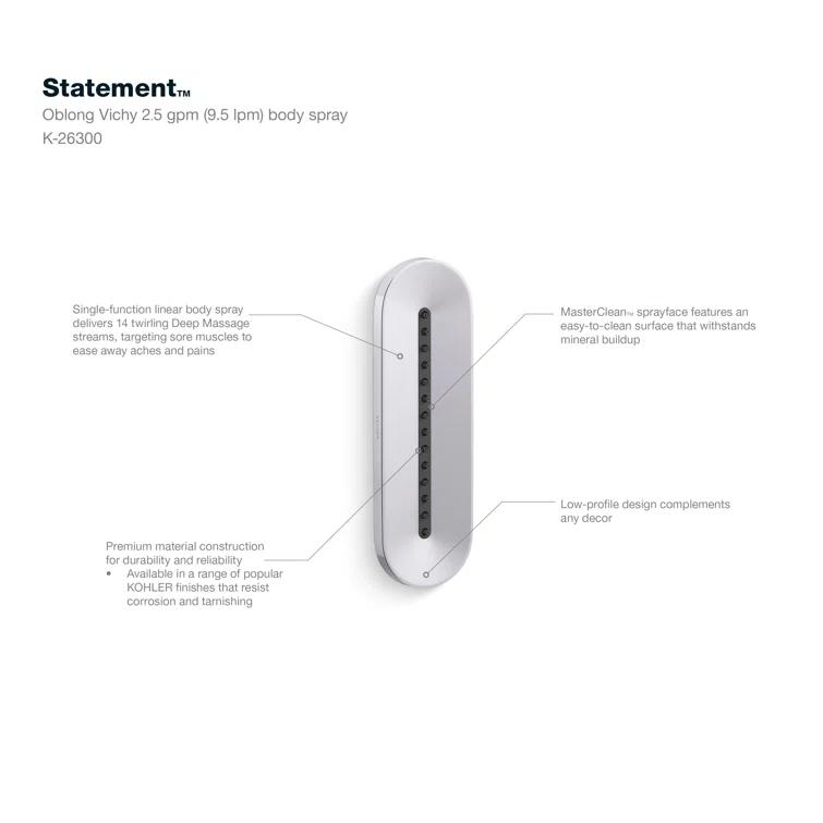 Statement Oblong Vichy 1.75 Gpm Body Spray