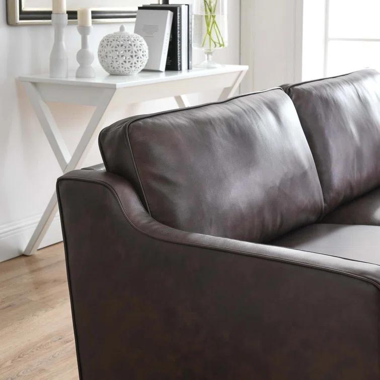 Modway Impart Mid-century Modern Top-grain Leather Sofa