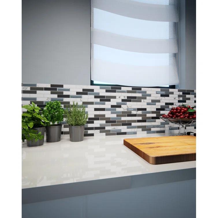 Andova Mergo 1" x 3" Beveled Marble Brick Joint Mosaic Kitchen Backsplash, Bathroom, Shower, Pool, Wall and Floor Tile