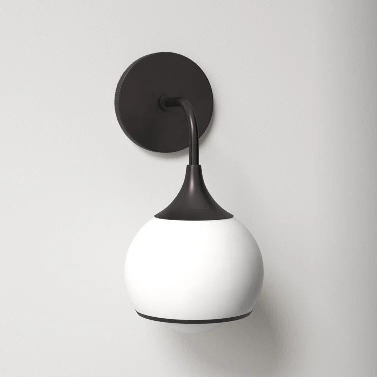 Kegan Single Light Glass Dimmable Armed Sconce