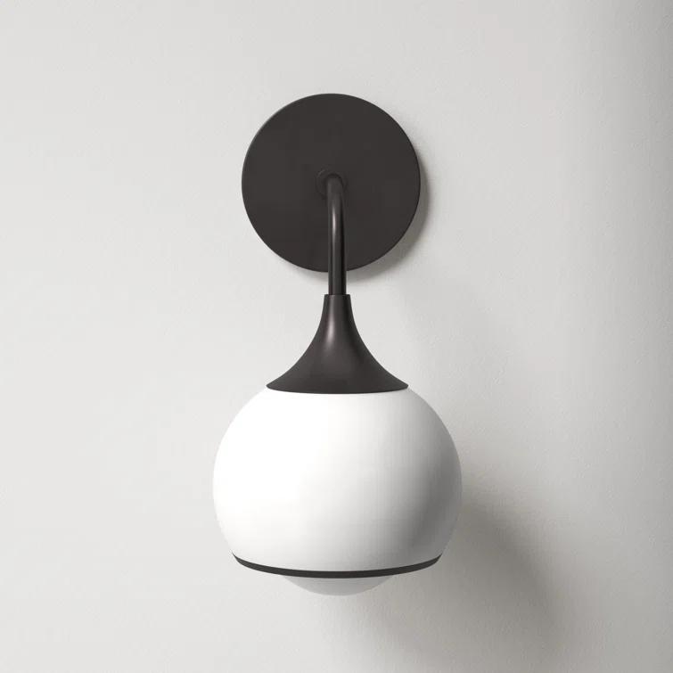 Kegan Single Light Glass Dimmable Armed Sconce