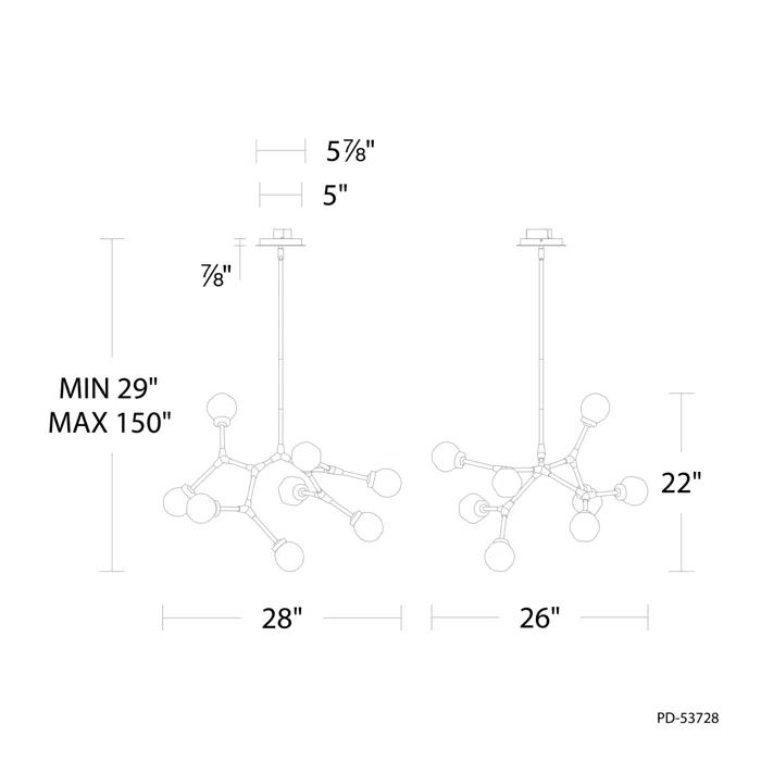 Modern Forms Catalyst 8 - Light Dimmable LED Sputnik Modern Linear Chandelier