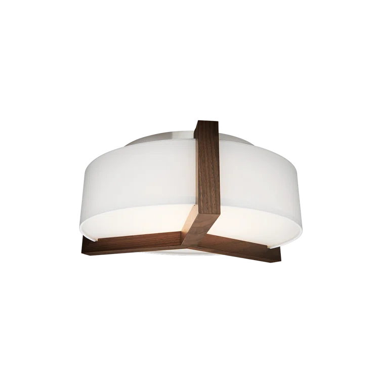 Ernie Single Light Linen LED Flush Mount