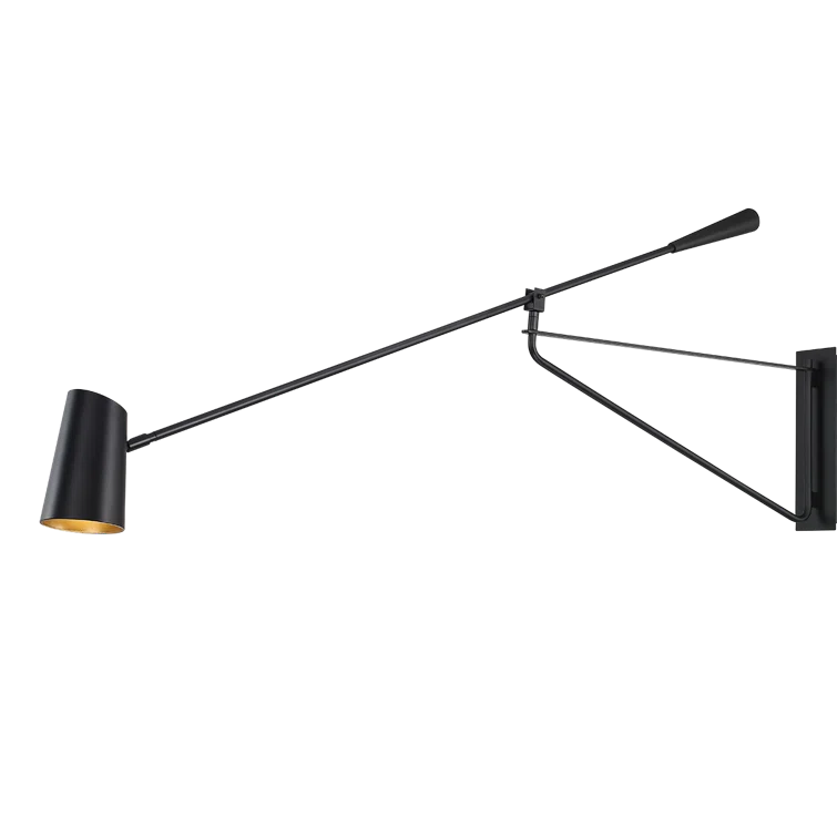 Eros Single Light Steel Dimmable LED Swing Arm Sconce