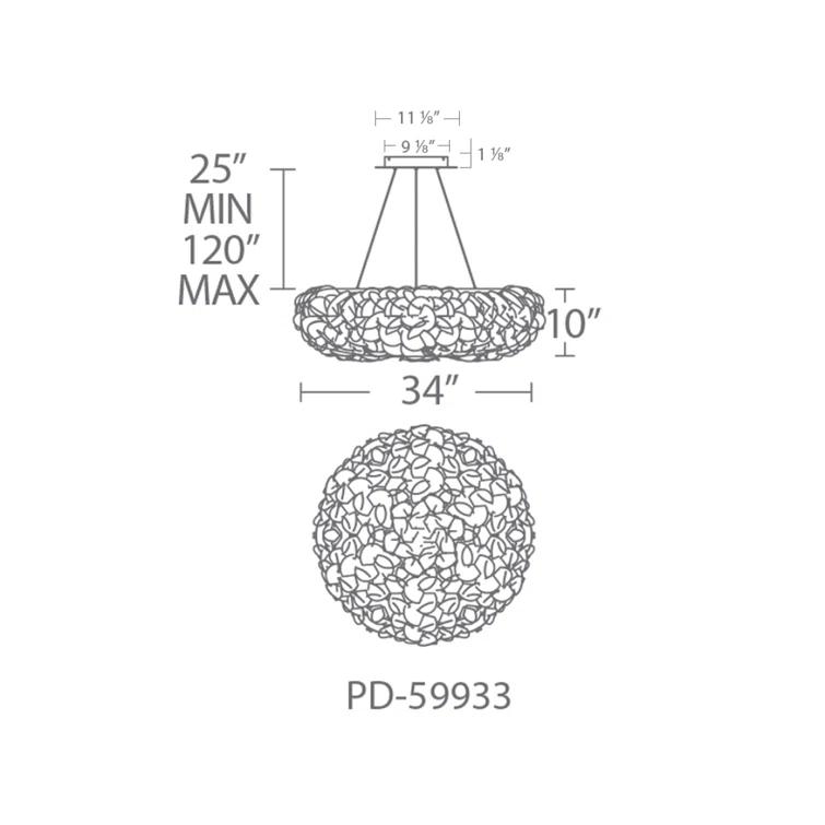 Fluffy 1 - Light Brushed Nickel LED Unique/Statement Pendant