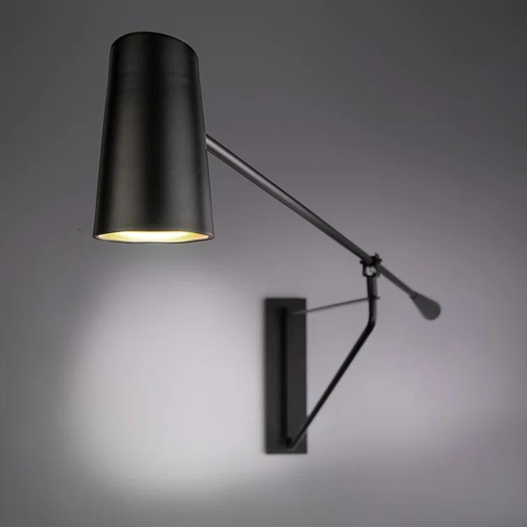 Eros Single Light Steel Dimmable LED Swing Arm Sconce