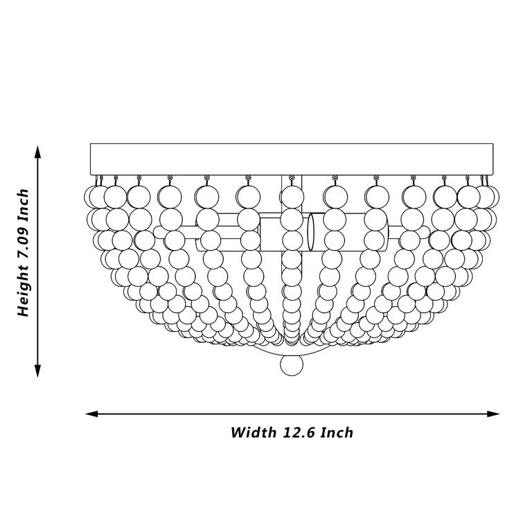 3 - Light 12.6'' Unique/Statement Bowl Flush Mount