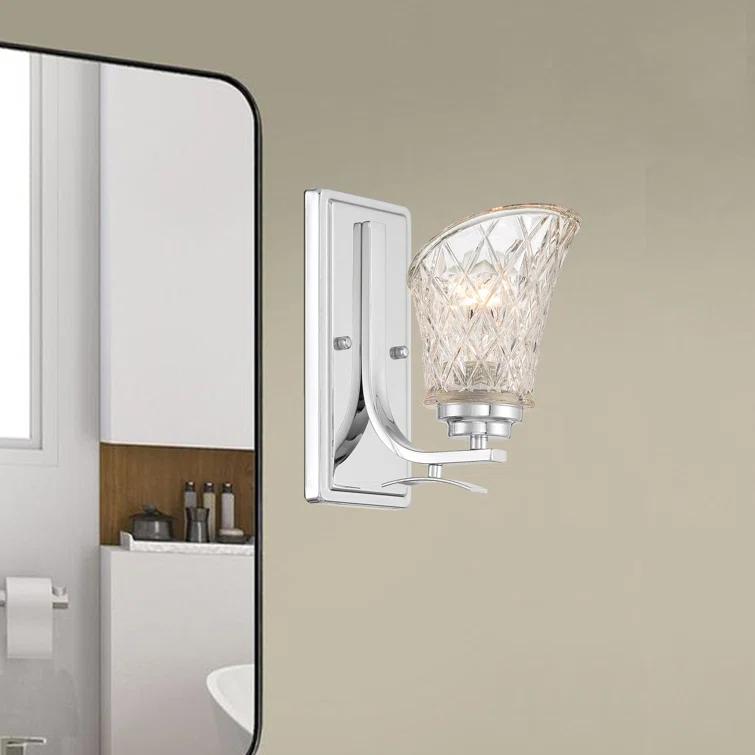 Vanity Art 1 - Light Dimmable Chrome Armed Sconce