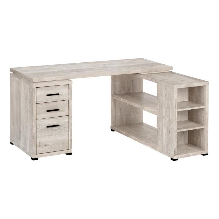 Leomia Computer Desk, Home Office, Corner, Storage Drawers, L Shape, Work, Laptop, Laminate, Black