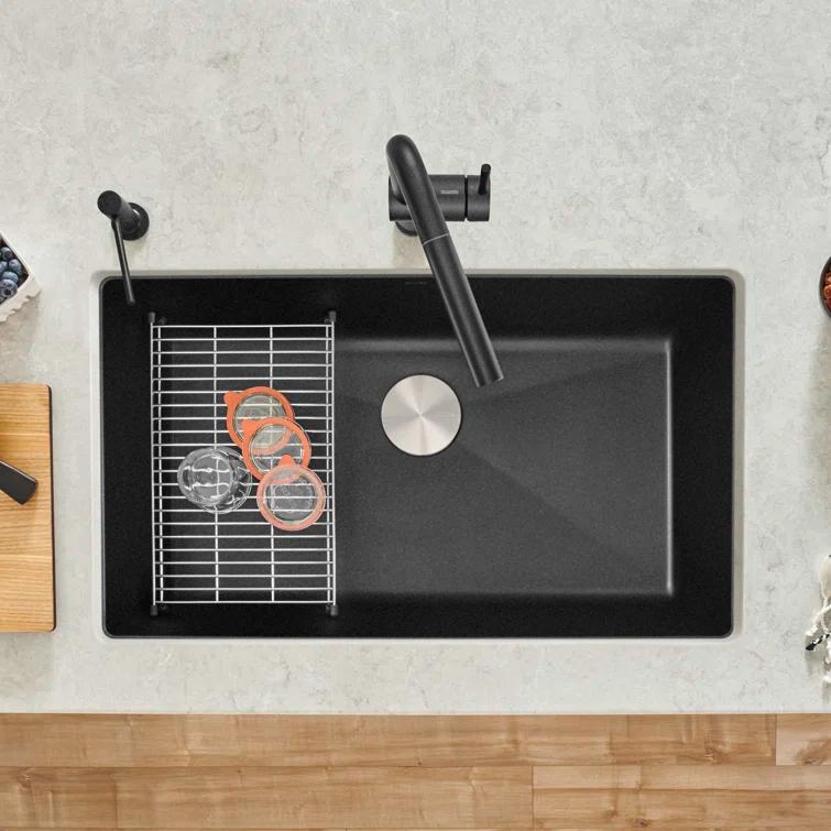 Precis SILGRANIT 32" L X 19" W Super Single Undermount Kitchen SInk