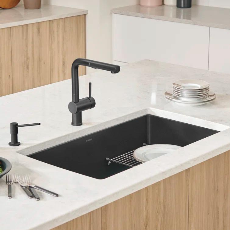 Precis SILGRANIT 32" L X 19" W Super Single Undermount Kitchen SInk