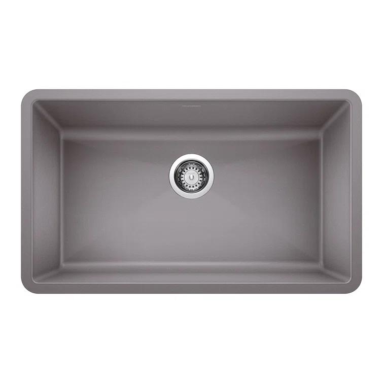 Precis SILGRANIT 32" L X 19" W Super Single Undermount Kitchen SInk