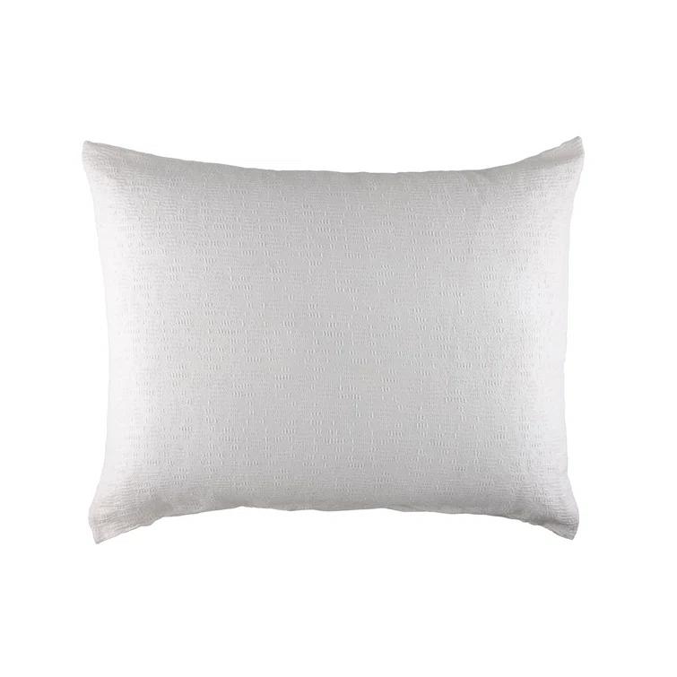 River Luxe White Cotton Linen Jacquard Euro Lumbar Pillow