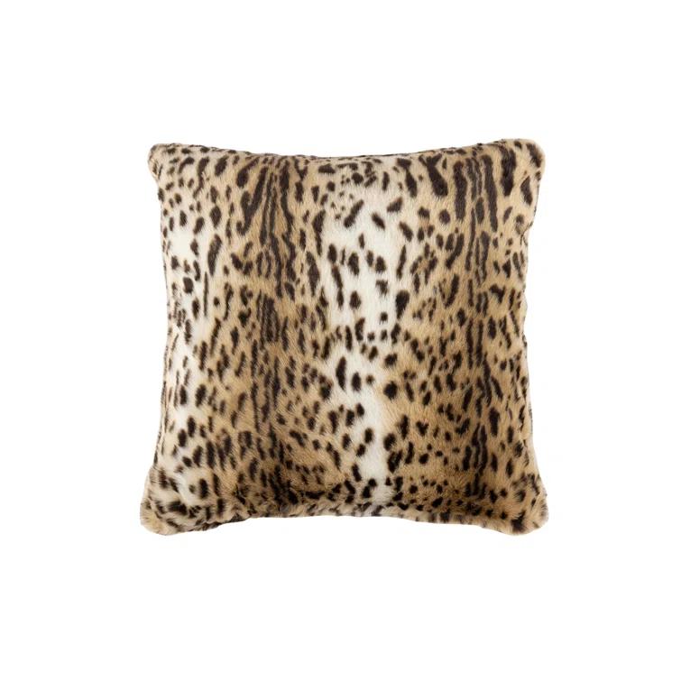 Leopard Appliqued Feather Throw Pillow