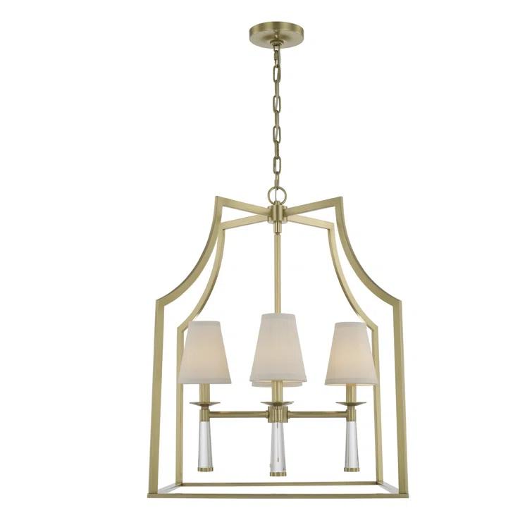 Four Light Chandelier In Minimalist Style 22 Inches Wide By 30 Inches High-Aged Brass Finish    -Traditional Installation Crystorama Lighting 8864-Ag