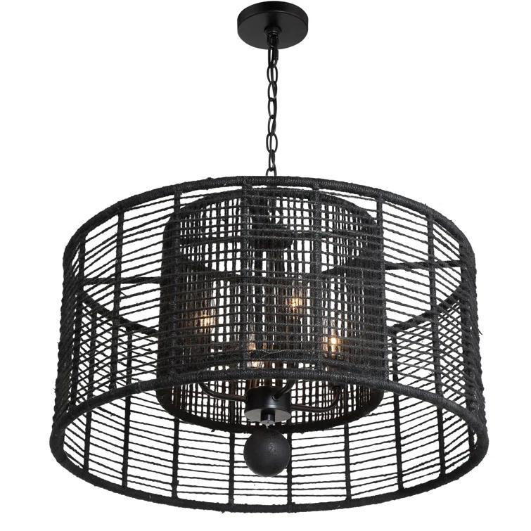 4 Light Chandelier-Matte Black Finish    -Traditional Installation Crystorama Lighting Jay-A5004-Mk