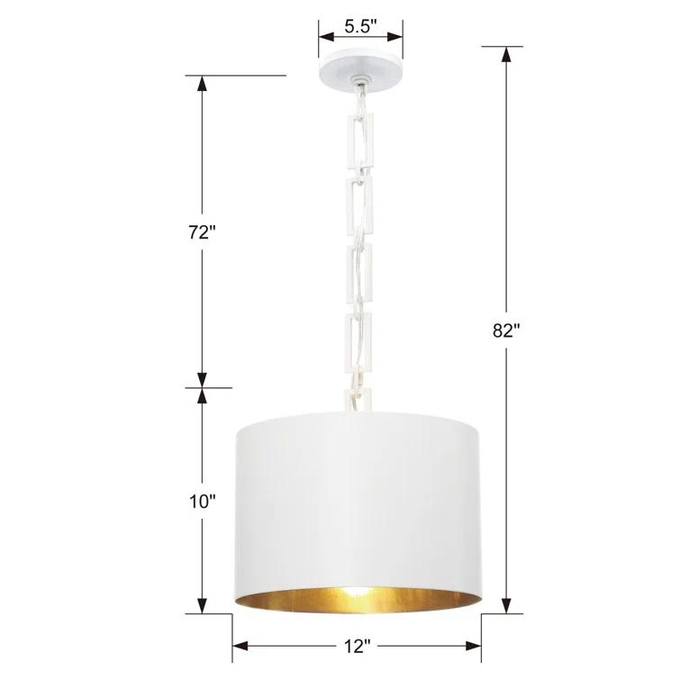 Crystorama Lighting Alston 1 - Light Chandelier in  Matte White/Antique Gold