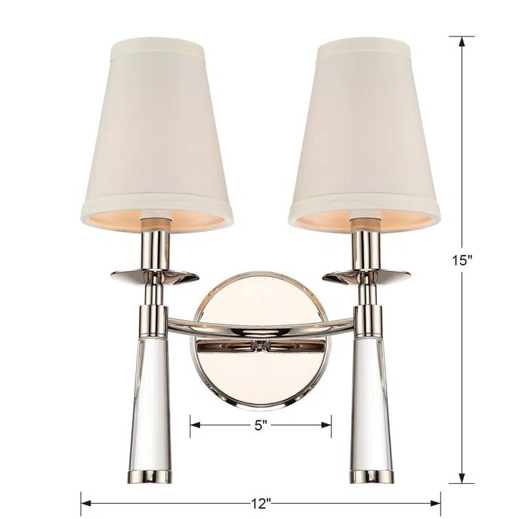 Crystorama Lighting Baxter 2 - Light Sconce in  Polished Nickel