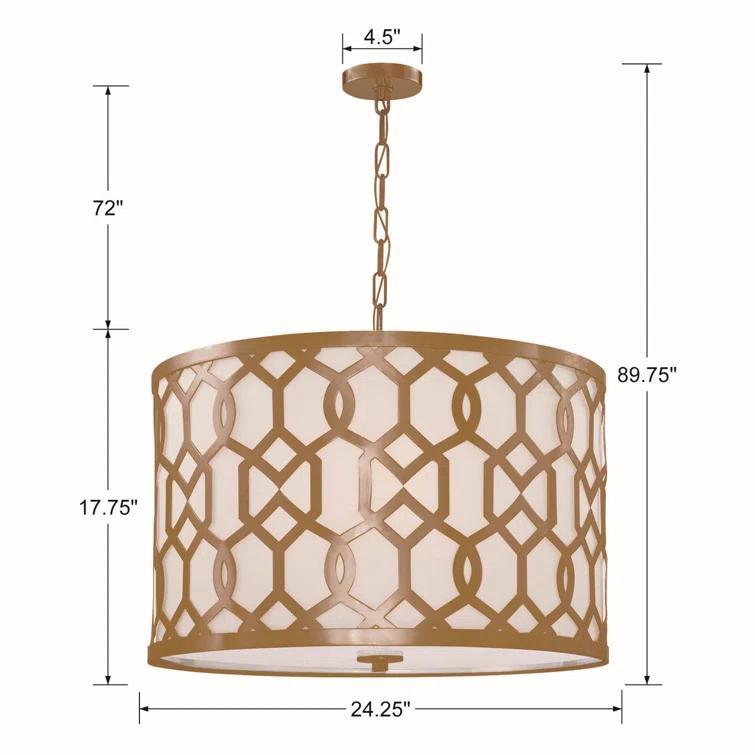 Crystorama Lighting Jennings 5 - Light Pendant in  Aged Brass