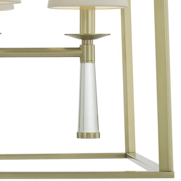Four Light Chandelier In Minimalist Style 22 Inches Wide By 30 Inches High-Aged Brass Finish    -Traditional Installation Crystorama Lighting 8864-Ag