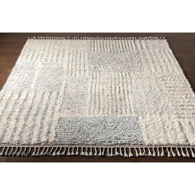 Gray Hand-Knotted Wool 8' x 10' Area Rug