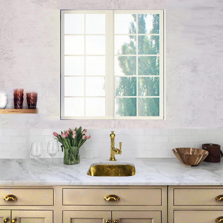 Brightwork 17" x 17" Hand-Hammered Dual Mount Kitchen/Bar Sink