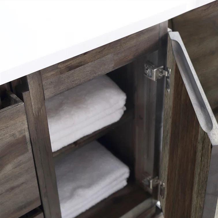 Fresca Formosa 60" Wall Mount Floating Double Sink Modern Bathroom Vanity with Top, Sinks and Mirrors - Faucets Not Included