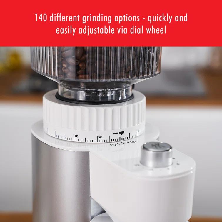 ZWILLING J.A. Henckels ZWILLING Enfinigy Burr Coffee Grinder Electric, 140 Coffee Grinding Options from Espresso to Drip Coffee