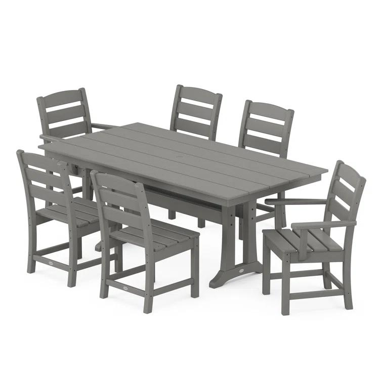 Lakeside 7-Piece Farmhouse Dining Set with Trestle Legs