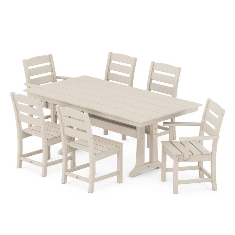Lakeside 7-Piece Farmhouse Dining Set with Trestle Legs