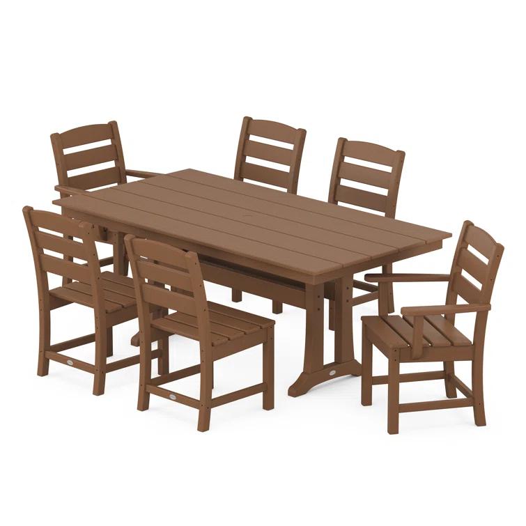 Lakeside 7-Piece Farmhouse Dining Set with Trestle Legs
