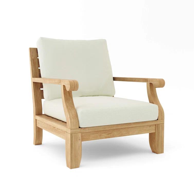 Riviera 5-Piece Teak Outdoor Conversation Set with Gray Cushions