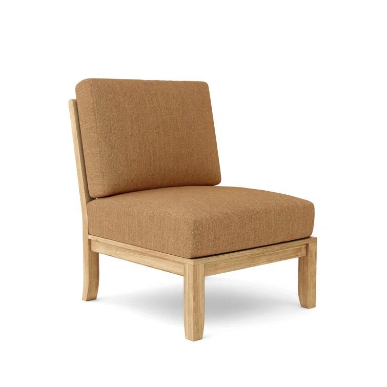 Gray Teak Outdoor Lounge Chair with Sunbrella Cushions