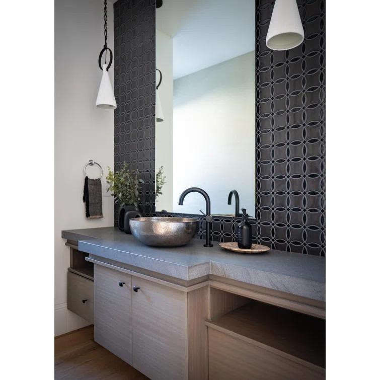 Maestro Brushed Nickel Hand Hammered Circular Vessel Bathroom Sink