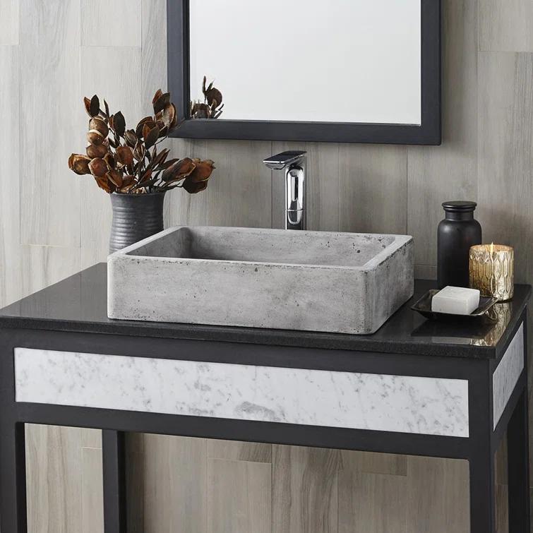 NativeStone Stone Handmade Rectangular Undermount Bathroom Sink