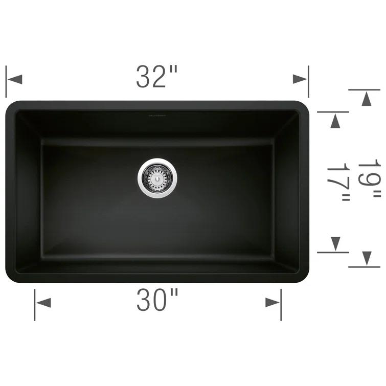 Precis SILGRANIT 32" L X 19" W Super Single Undermount Kitchen SInk