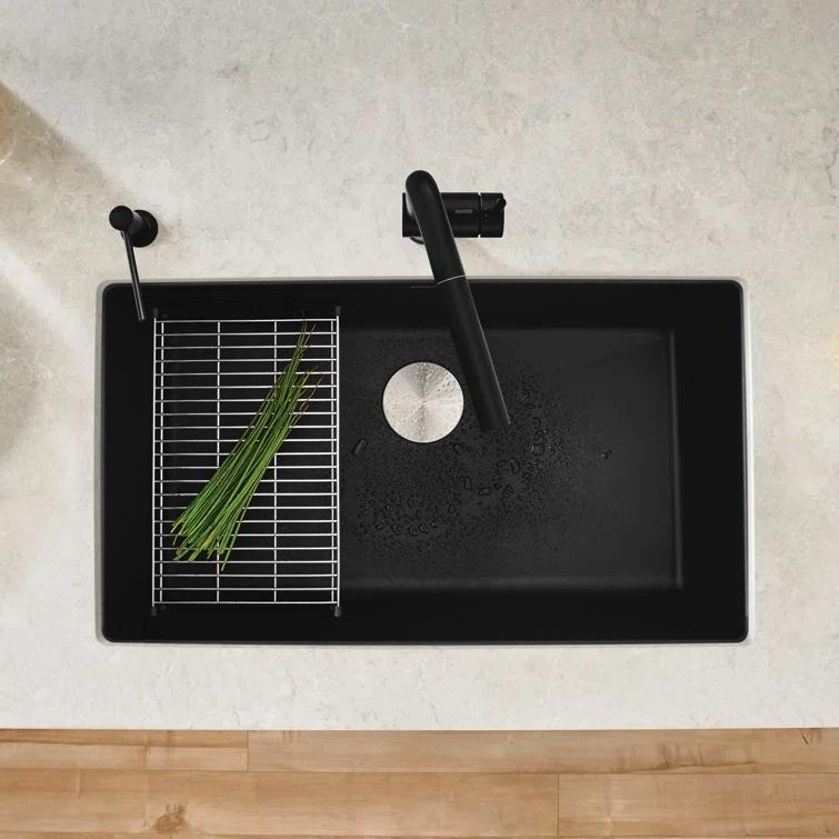 Precis SILGRANIT 32" L X 19" W Super Single Undermount Kitchen SInk