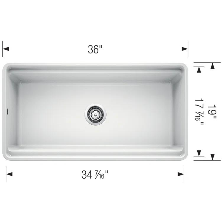 Profina 36" Single Bowl Apron-Front Fireclay Farmhouse Sink