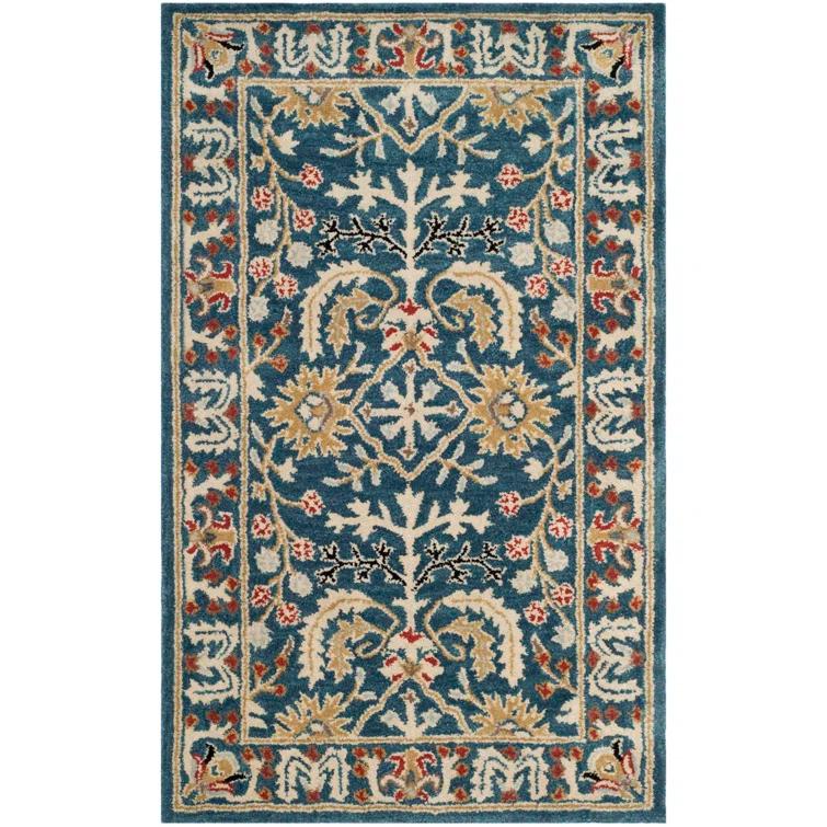 Antiquity AT64 Hand Tufted Accent Rug - Dark Blue/Multi - 2'3"x4' - Safavieh.