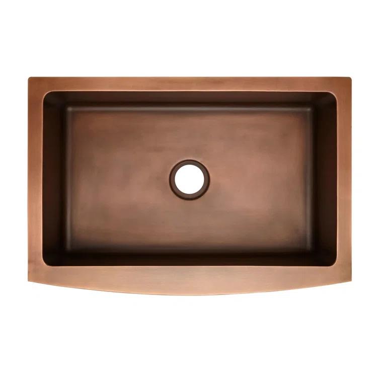 33" Kiana Curved Apron Copper Farmhouse Sink